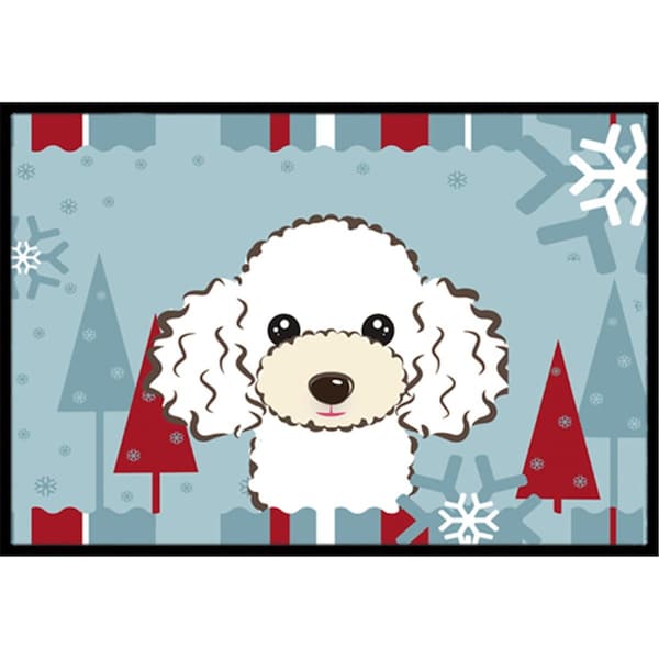 Carolines Treasures Winter Holiday White Poodle Indoor and Outdoor Mat- 18 x 27 in. BB1753MAT - main